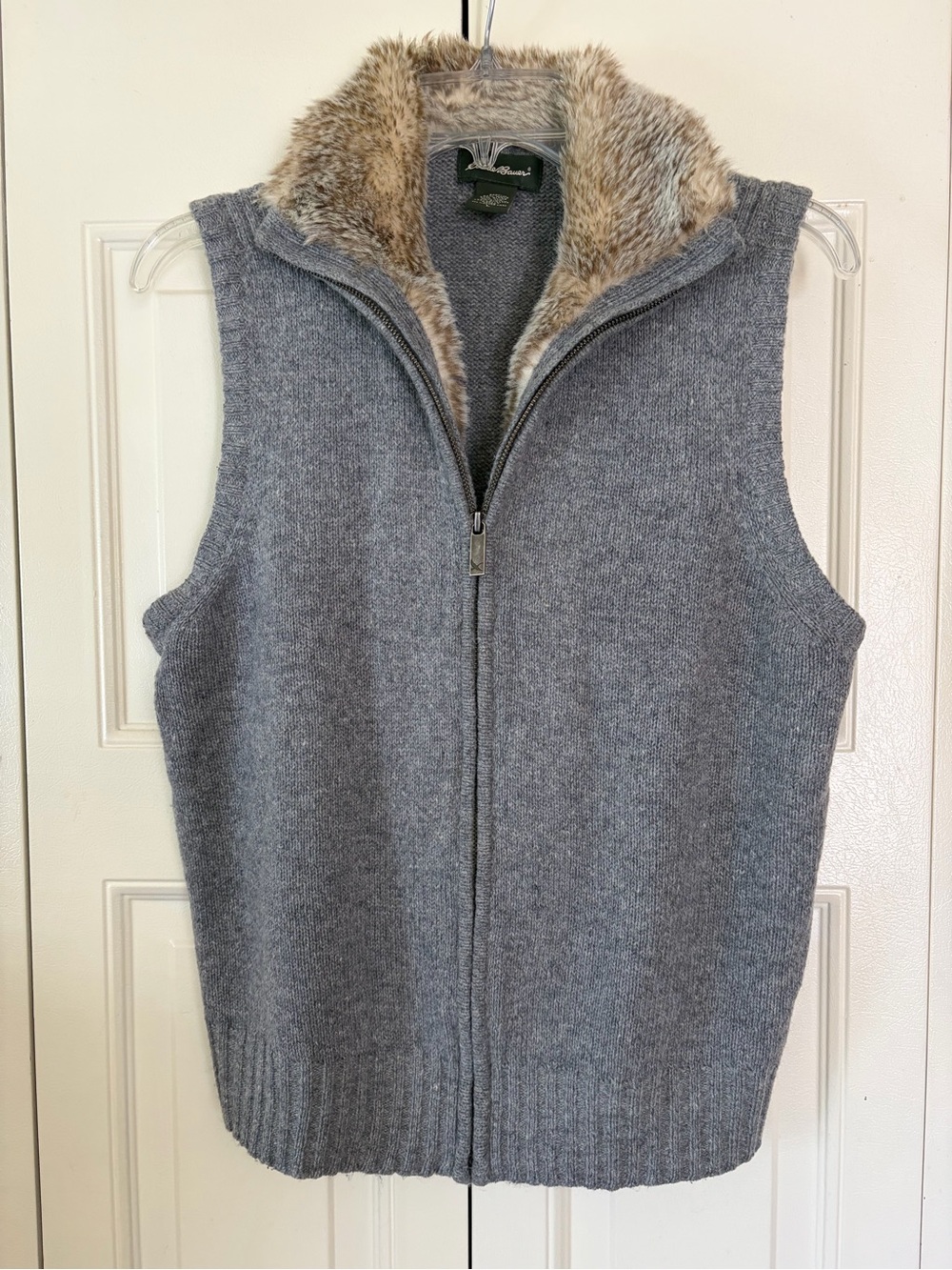 Y2K Eddie Bauer Academia Quiet Luxury Upscale Sweater Vest LG Alpaca Wool Zip